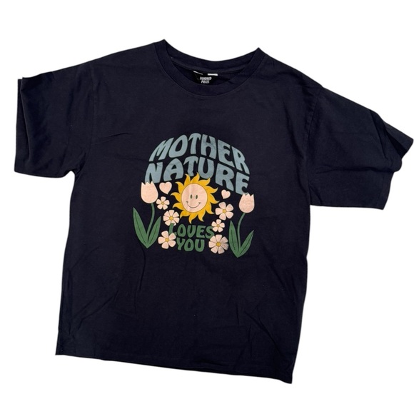 Hundred Pieces Other - NWOT Hundred Pieces “Mother Nature Loves You” Oversized Grey Tee Shirt Girl’s